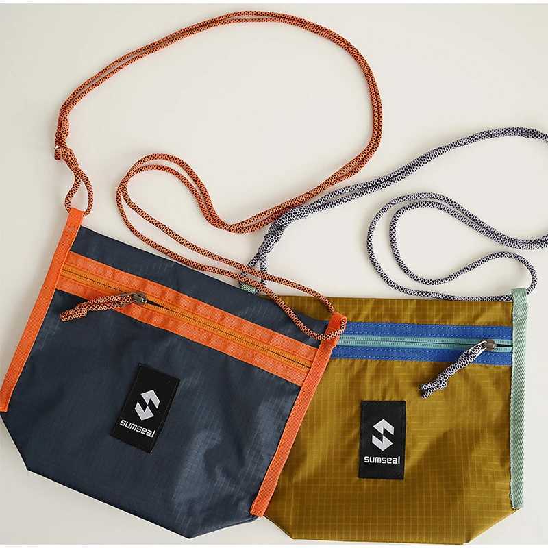 Japan Designer Lightweight Crossbody Bag Brand Waterproof Nylon Niche Contrast Color New Alpaca Bag Outdoor Unisex Messenger Bag