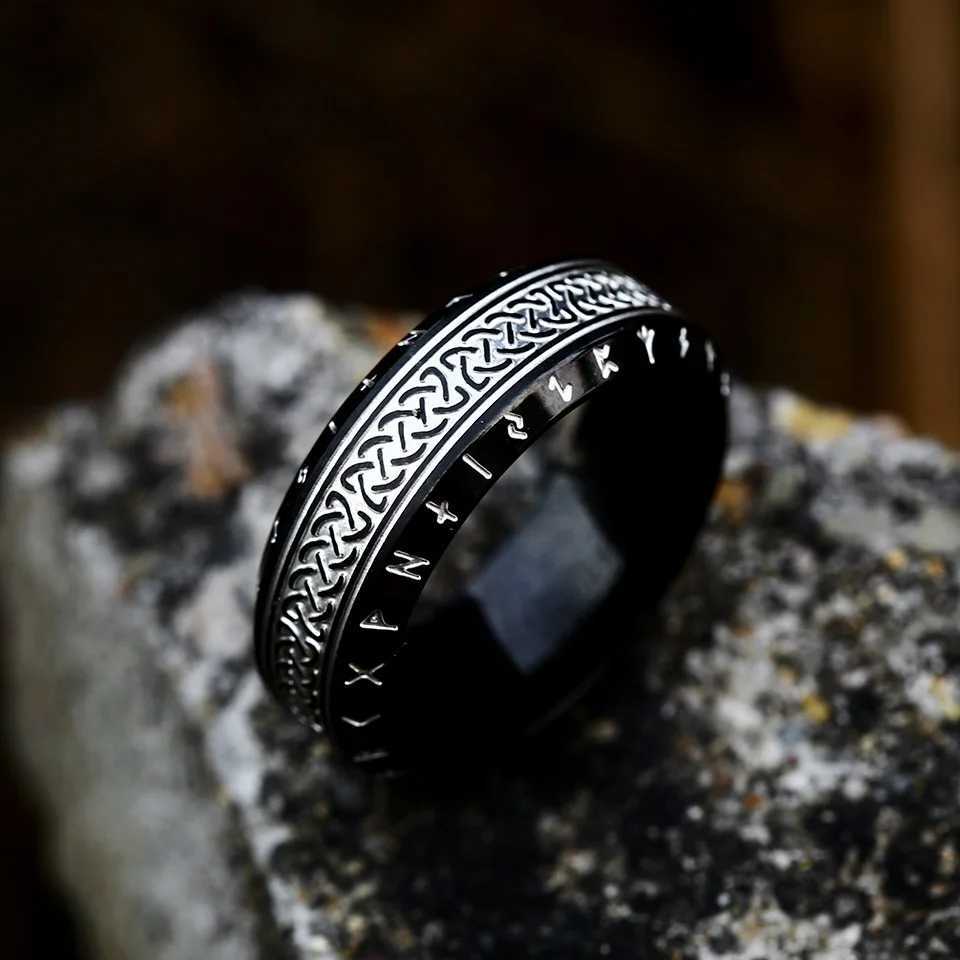 Vintage Odin Norse Viking Amulet Rune Rings For Men Cool Stainless Steel Celtic Knot Ring Wedding Jewelry Valentines Days Gifts S250716