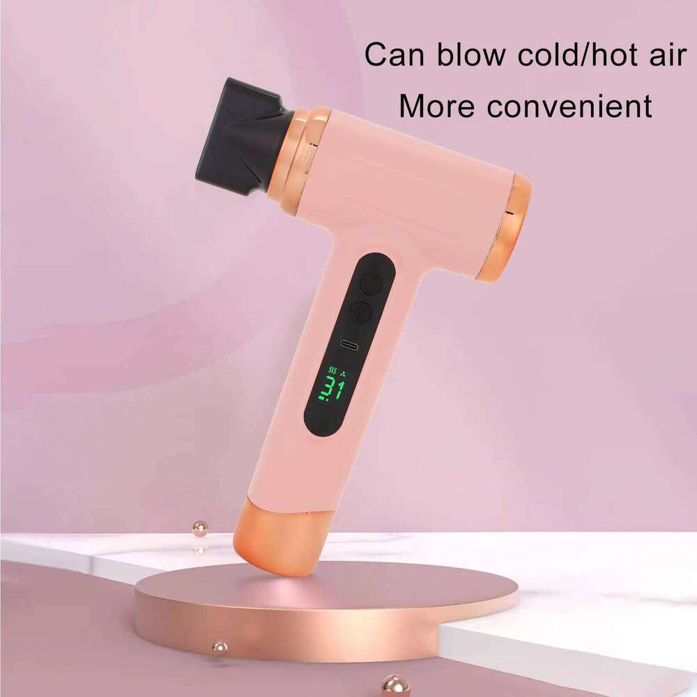 Portable USB Charging Ergonomic Grip Hot And Cold Air Hair Dryer 200W Fast Drying Lightweight With Nozzle For Travel