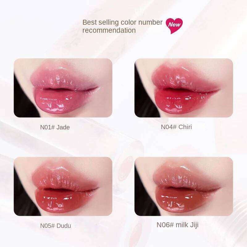 FLORTTE Glow Glaze First Kiss Dew Vitamin Long-Lasting Lip Gloss Lipstick Make Up Mirror Lipgloss