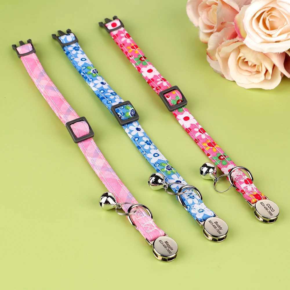 ute Nylon Cat Collar with Bell Personalized Cats Collars Free Safe Breakaway Kitten Necklace Chuitsk Release For Cats LL250716