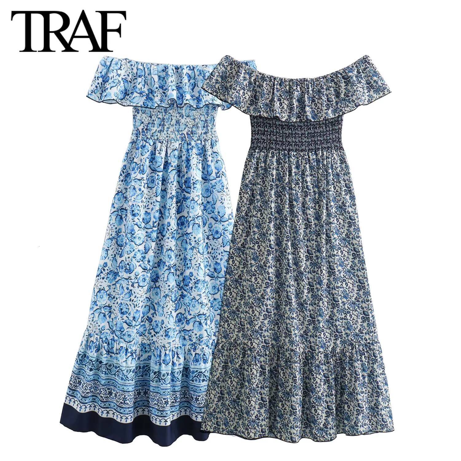 Women Fashion Summer New Off Shoulder Splicing Flower Printed Long Vest Dress Chic Female Elegant Sleeveless Evening dongdumaoyi