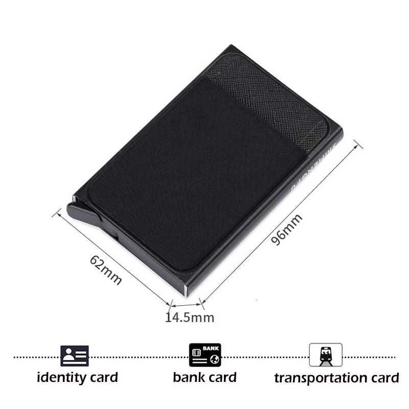 Automatic Flip Card Side Push Card Holder Sleeve Large Capacity 12 Cards Slot Metal Cards Box Men Credit Card Anti-theft Wallets S250716