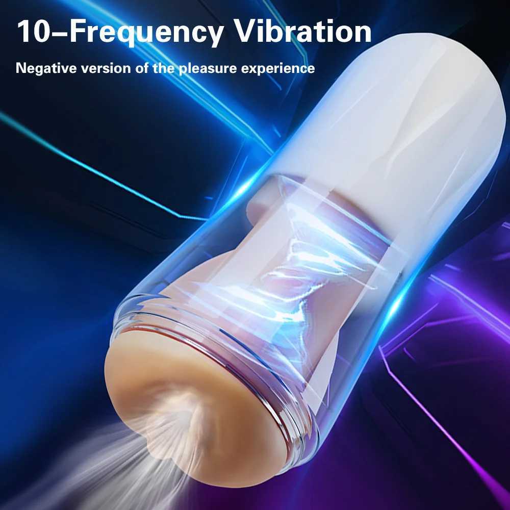 Automatic Masturbator Blowjob Cup Male Real Vagina Pocket Pussy Machine Oral Penis Masturbation Vibration Adult Sex Toy for MenXJ250715