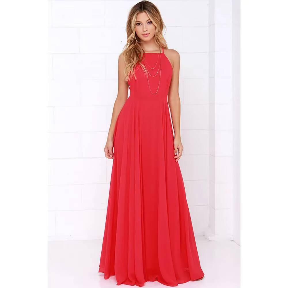 Fashion Women Summer Sleeveless Strap O neck Boho Casual Long Maxi Evening Party Beach Backless Dress Sundress dongdumaoyi