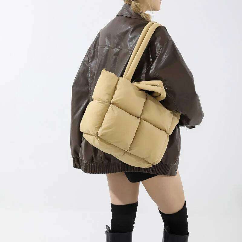 Fashion Soft Puffer Tote Designer Quilted Women Shoulder Bags Nylon Padded Lady Handbags Down Cotton Warm Winter Shopper Bag