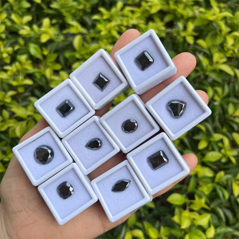 Black Color Lab Created Moissanite Diamond VVS1 0.1ct to 10ct Various Shapes GRA Cartificate Synthetic Loose Moissanite Stone for Fine Jewelry Making