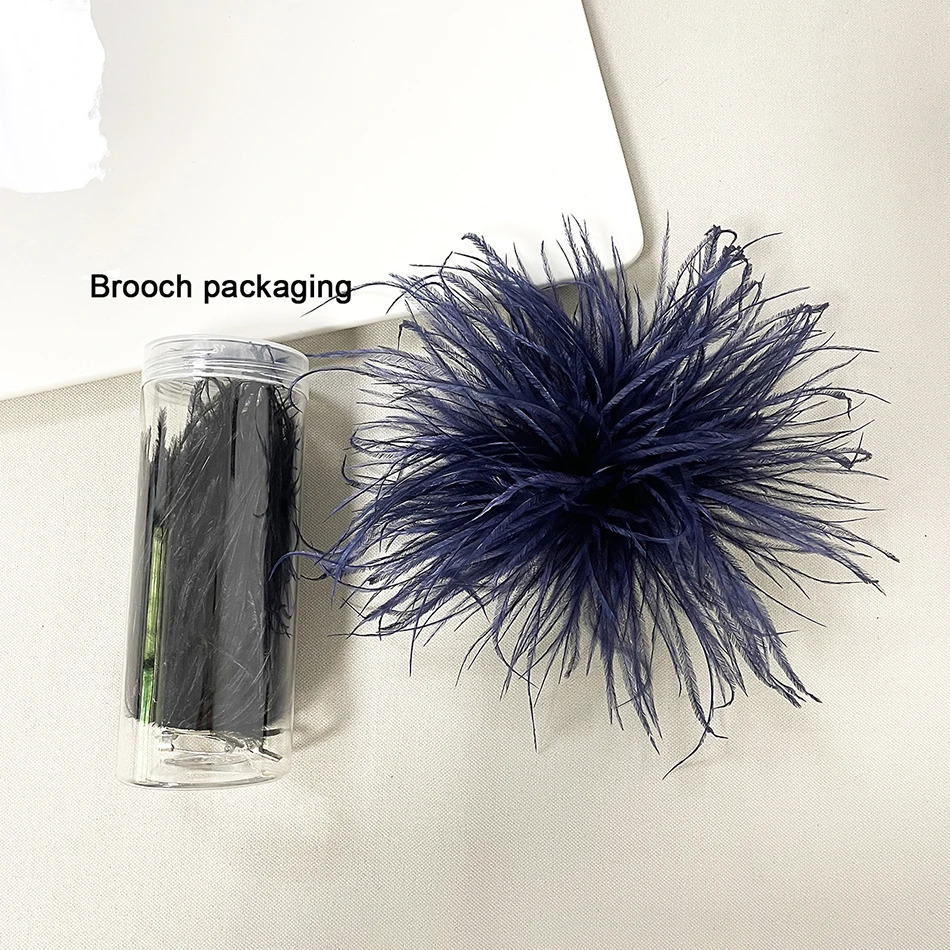 Fashion Vintage Big Natural Feather Ostrich Hair Brooch Hair Festival Party Dress Hats And Shoes Decoration Accessories 250712