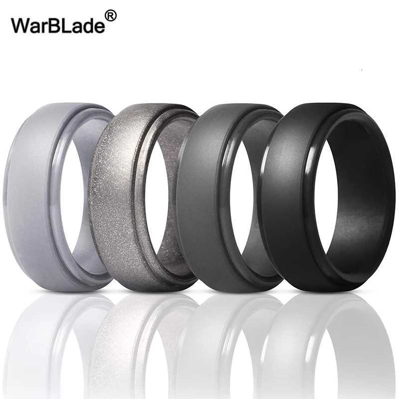 Men Silicone Rings Hypoallergenic Flexible Sports Antibacterial Wedding Rubber Bands 8mm Food Grade FDA Silicone Finger Ring S250716