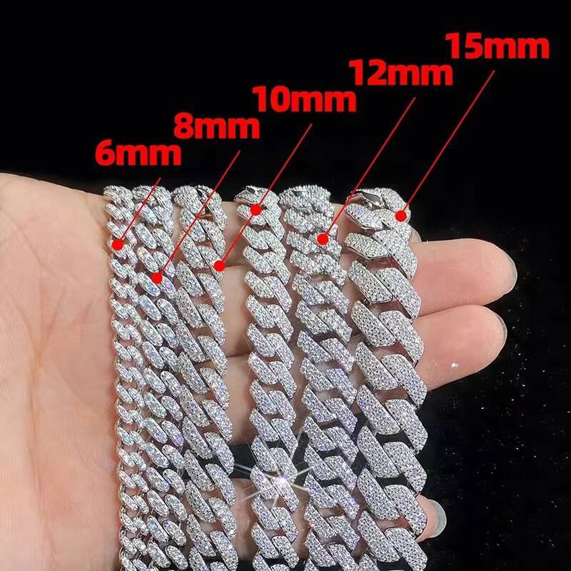 5mm Moissanite Tennis Chain with 925 Silver Wholesale Bulk Order Hip Hop Jewelry for Men Product Category Bracelets Bangles