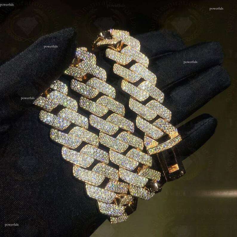 necklace moissanite designer jewelry cuban link chain Iced Out Pass Dia Tester vvs Moissanite Jewelry chains