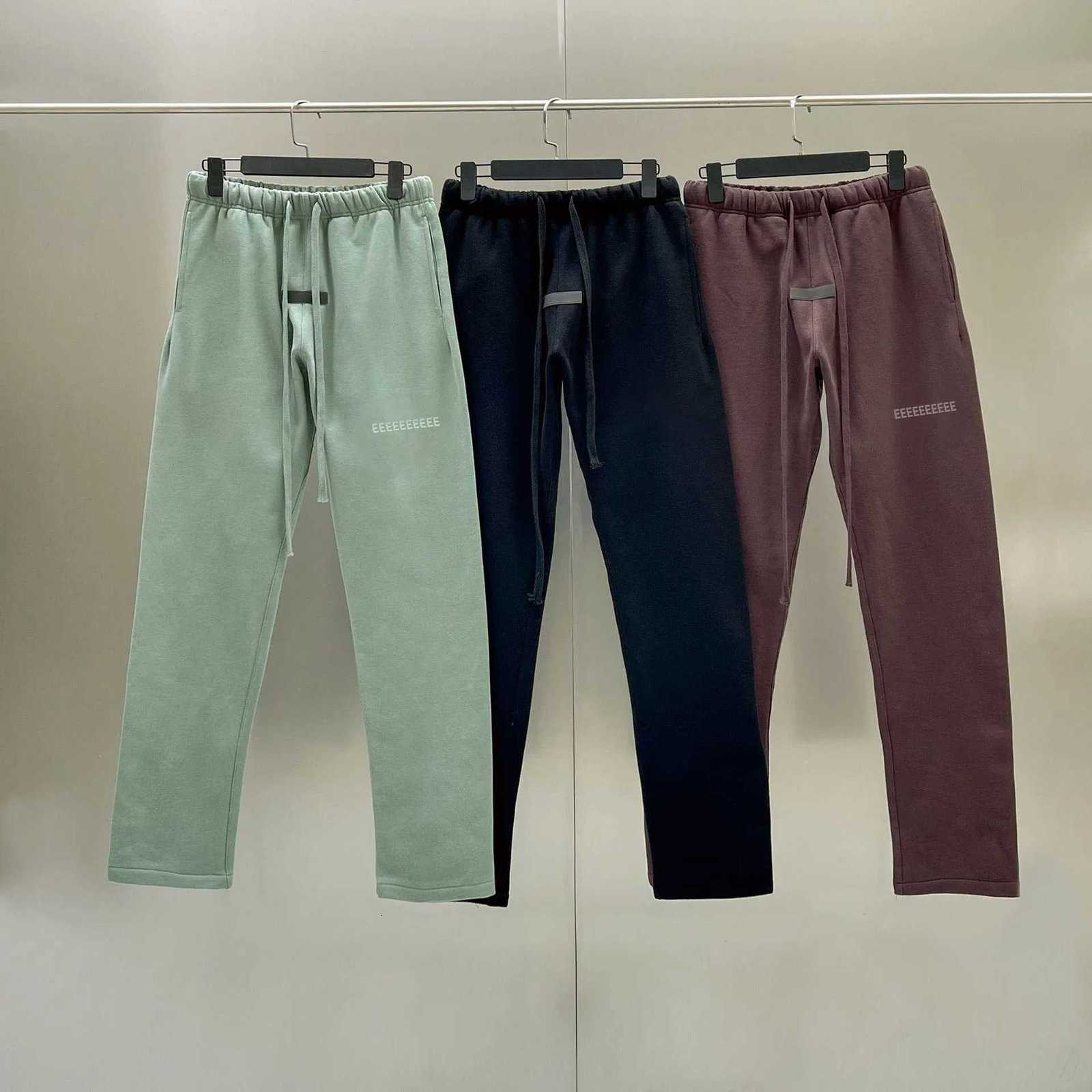 Season 9 Luxury Design Mens Casual Pants Two Rows Rubber Letter Wide Leg Pants Fashion Couple High Street Loose Sweatpants y250716