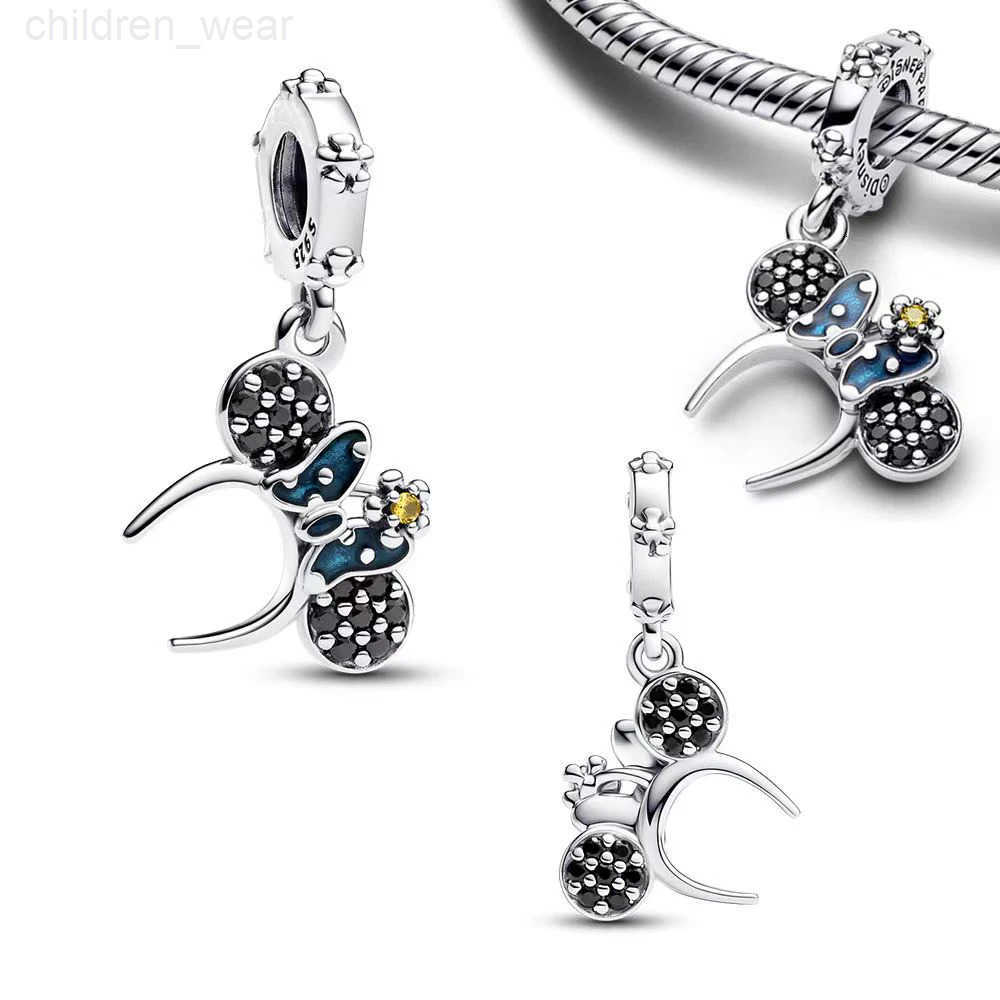 Disney 925 Sterling Silver Diy Charm Fit Original Pendant Mickey Mienie Bracelet Clip Safety Chain Charm Beads Love Gift W20250716