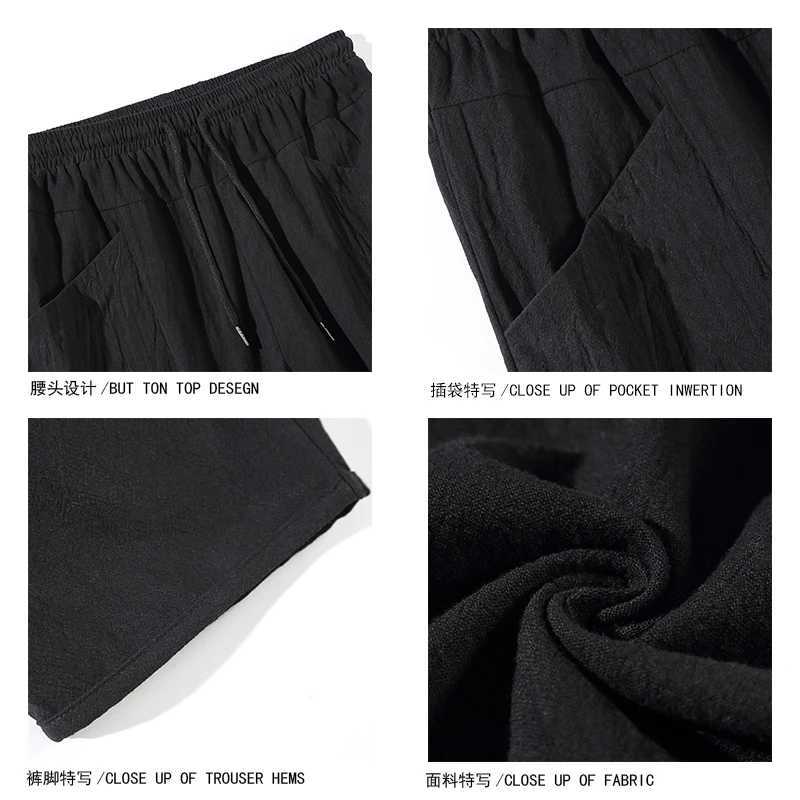100% Cotton Ankle Length Pants Summer Casual Pants Men Trendy Japanese Loose Pants Men y250716