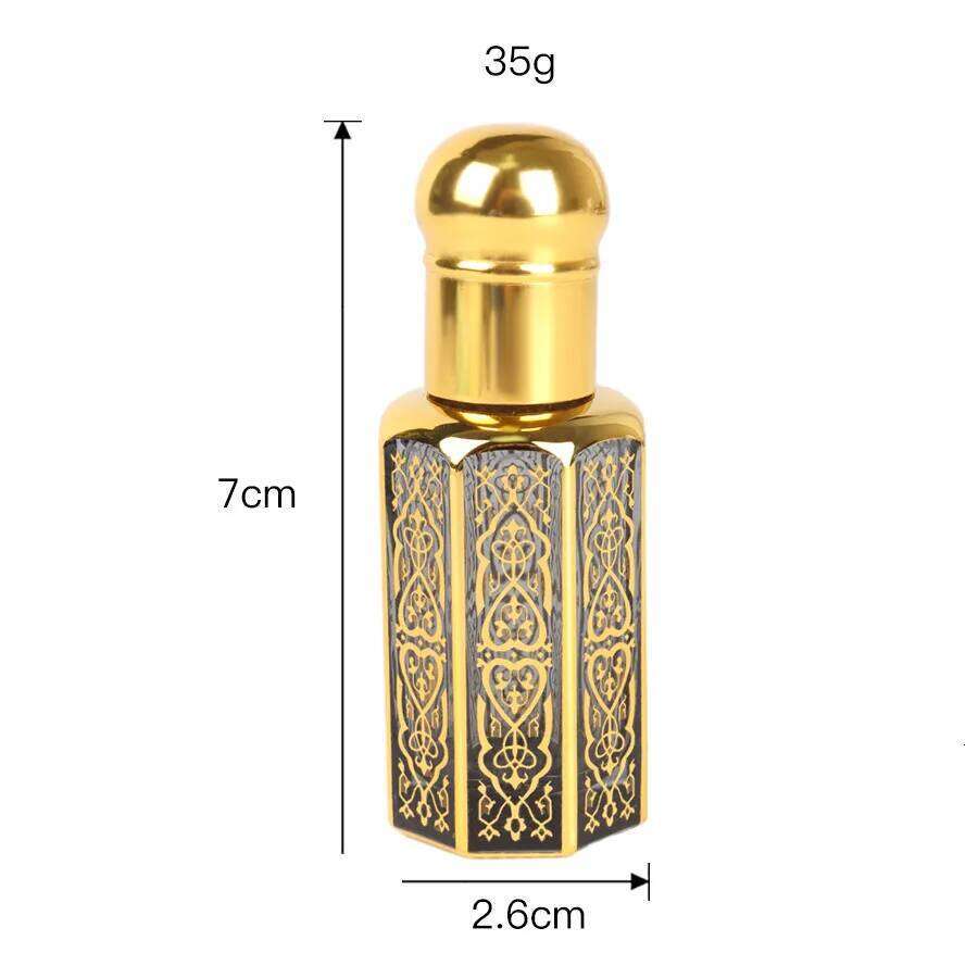 Perfume 3/6/12ML Portable Mini Gold Refillable Essential Oils Bottles Bronzing Liquid Containers Roll on Bottle X250716