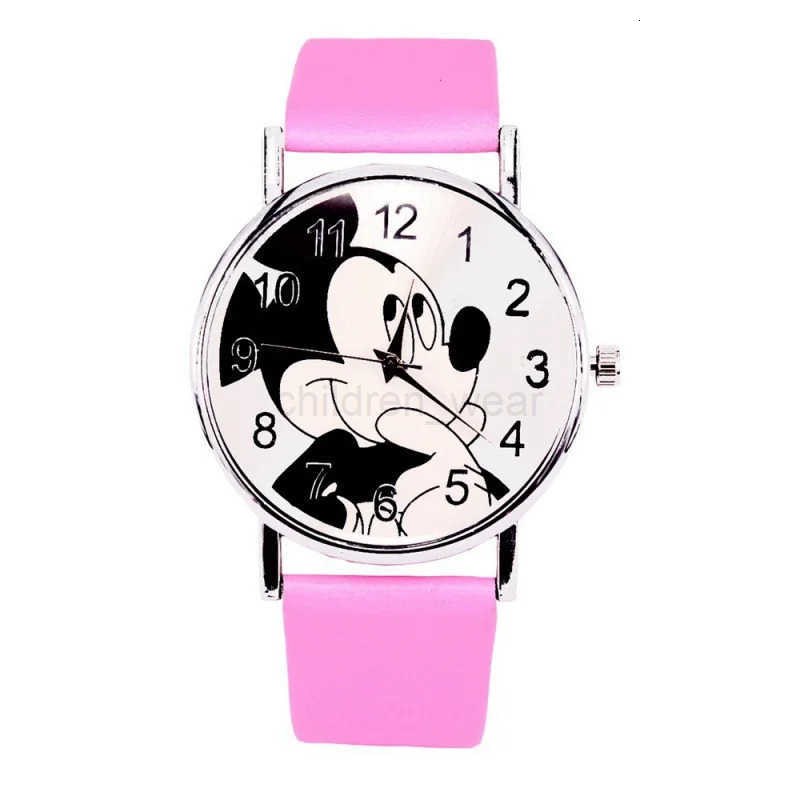 Disney Mickey Mouse Watches Boys Girls Kids Cartoon Watches Cute Schoolboy Gifts PU Belt Quartz Watches W20250716