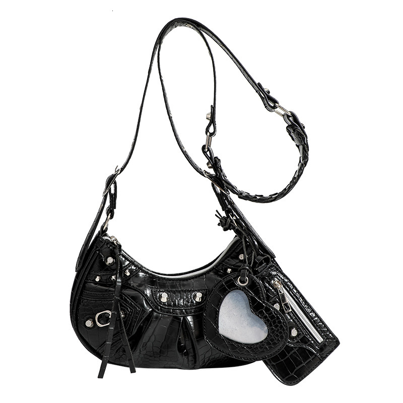 Designer 2025 New Trendy Texture Cool Hot Girl Style Rivet Three-in-One Underarm Versatile Handbag Shoulder Crossbody for Women Light Luxury Women