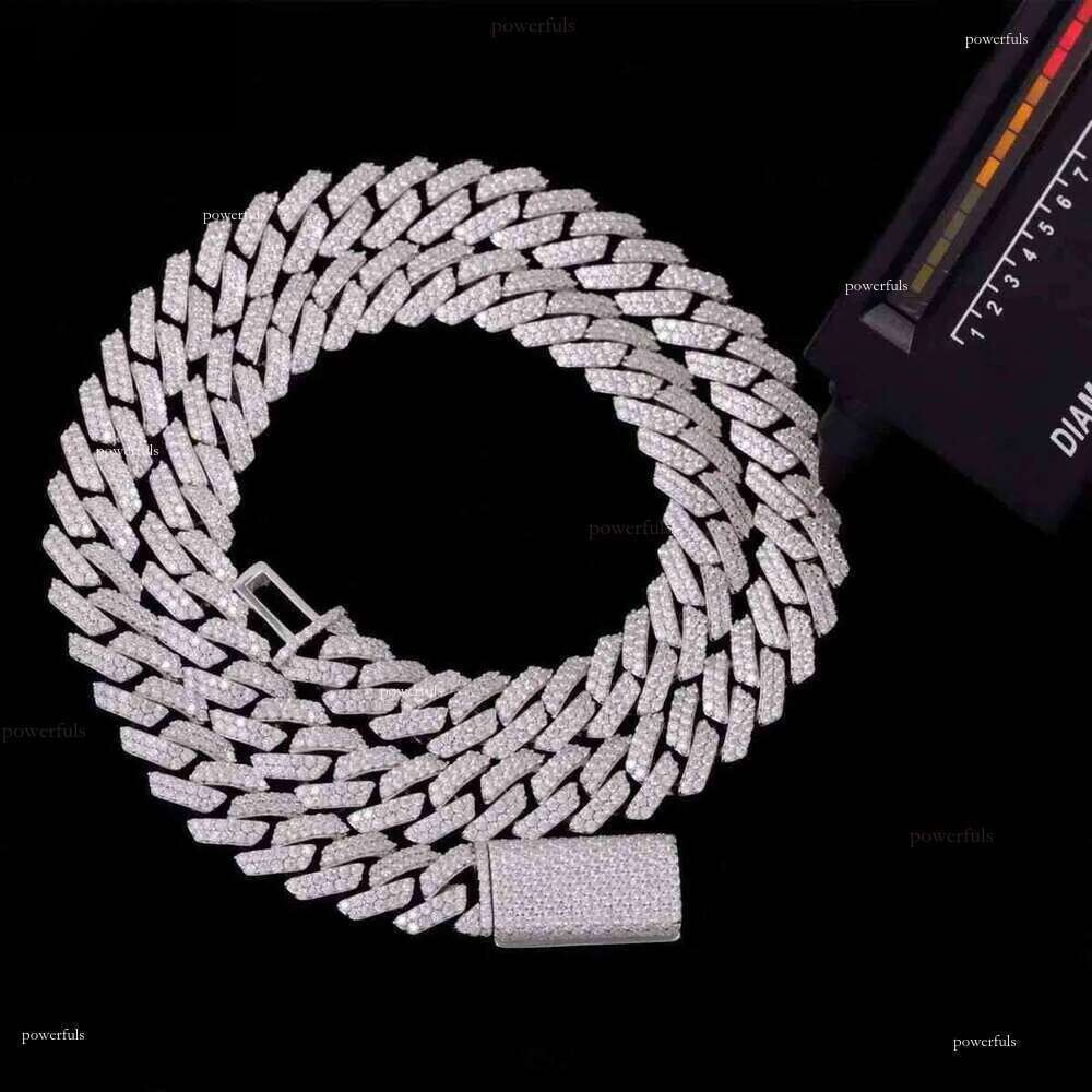 Designer necklace VVS diameter 2 rows 8 10 12 15 mm S Sier GRA Moissanite Necklace Men's Hip Hop Cuban Chain Fashion Jewelry