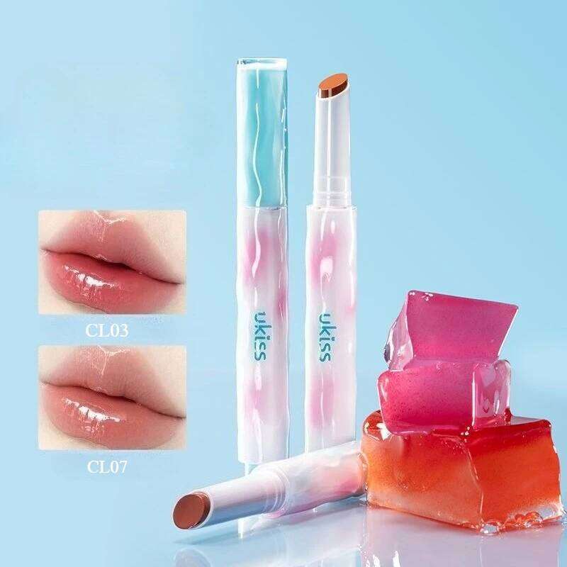 UKISS Cosmetics 6color/2g Lips Frozen Shiny Plump Light Mirror Like Appearance Appears White Lipstick Long Lasting Makeup