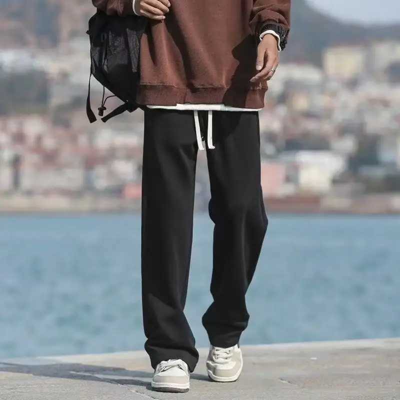 Mens New Arrival Loose Fit Long Pants for Spring Autumn and Summer Wide Leg Sweatpants Casual Straight Leg Trendy Joggers y250716