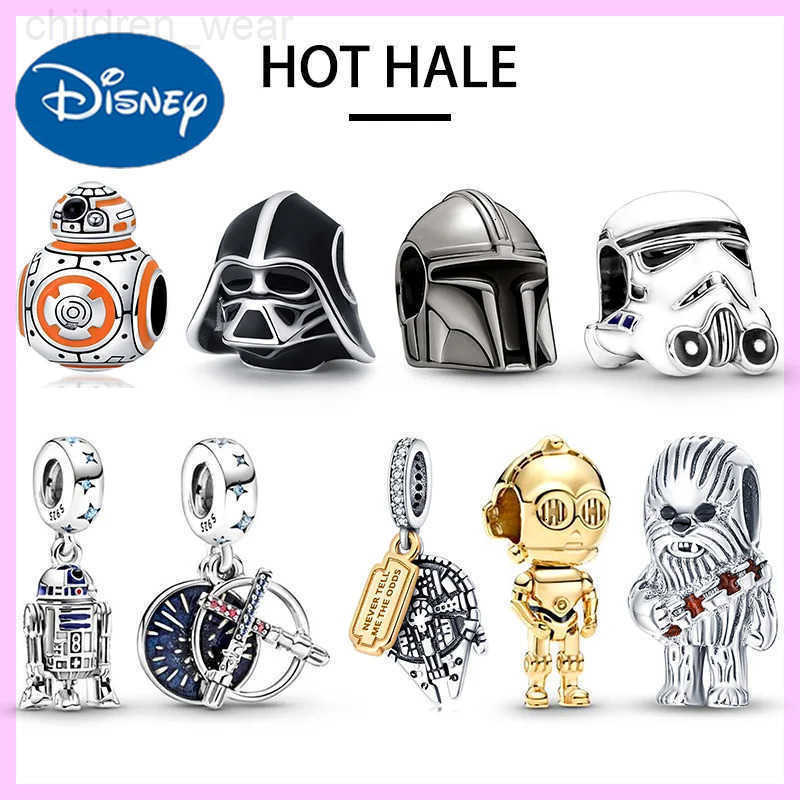 Disney 925 Silver Star Wars Series Yoda Mandalorian Helmet Charm Fits Original Disney Brand Bracelet Women Birthday Gift W20250716