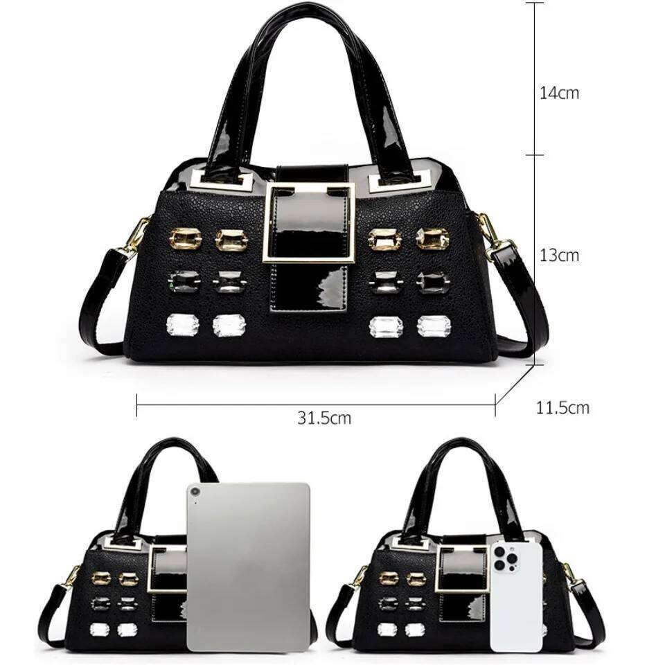 2 layer Large Capacity Tote Handbags Women Bags Designer Bright dia Ladies Boston Shoulder Bag High Quality Sac