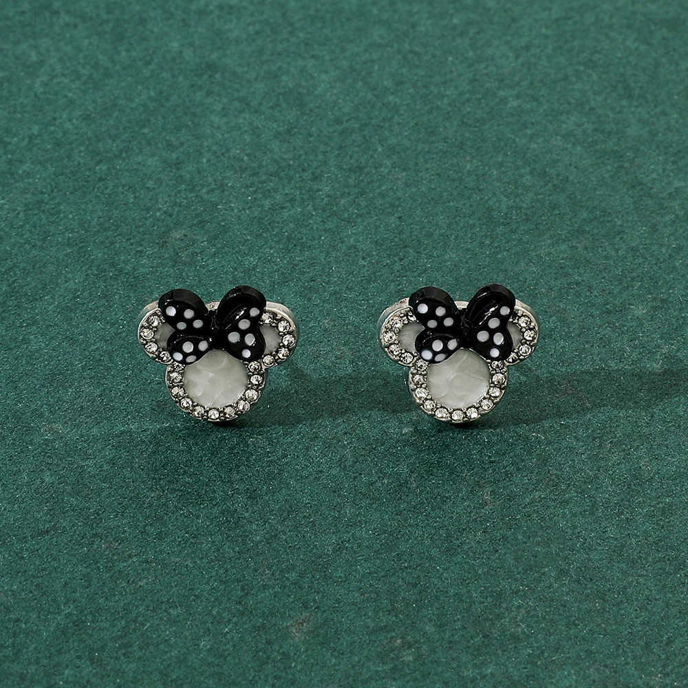 Disney 1 Pair Disney Bow Mickey Mouse Minnie Anime Earrings Kawaii Ear Studs Cartoon Jewelry Accessories Stud Women Gifts W20250716