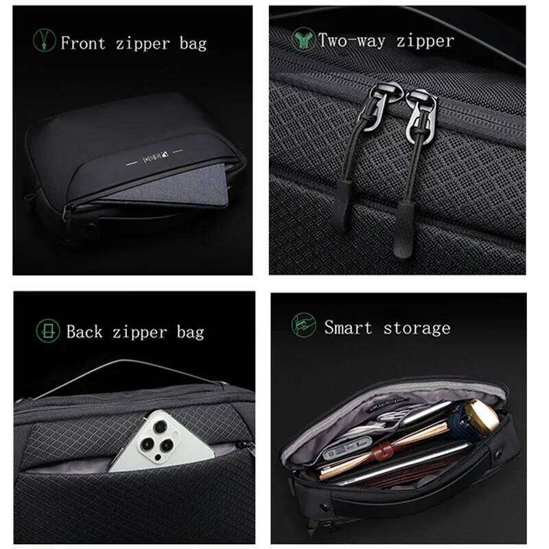 Anti-theft Multifunction USB Shoulder Waterproof Travel Messenger Crossbody Sling Bag Pack For Male Women Female