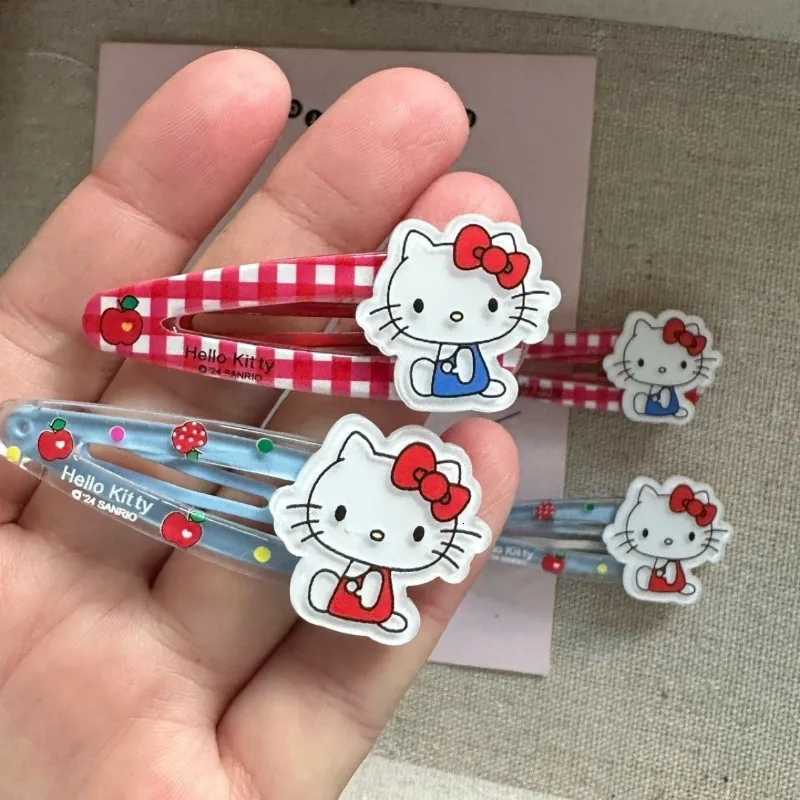 Sanrio 4pcs Cute Japanese Cartoon Sweet Kitty Cat Hair Clip Sanrio Hair Accessory Side Bangs Clip w250716