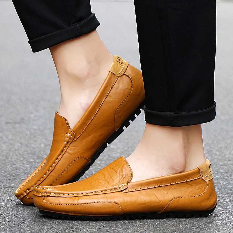 Man Leather Shoes Handmade High-Quality Loafers Summer New 2023 Outdoor Casual Driving Shoes Sneakers Men Luxury Large Size 47 W250716