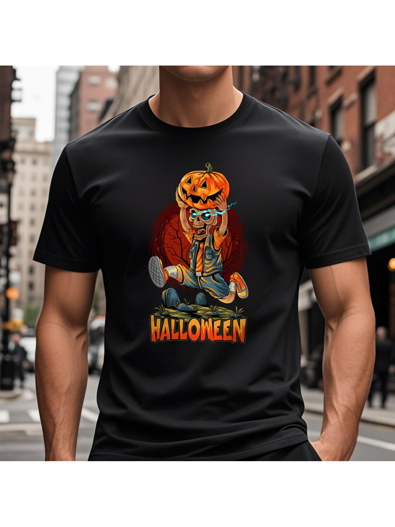 VogueEpoch T Shirts Men 180g Adult sun Short sleeve S-3XL Cotton tiger Round collar black White Halloween Wed 3a