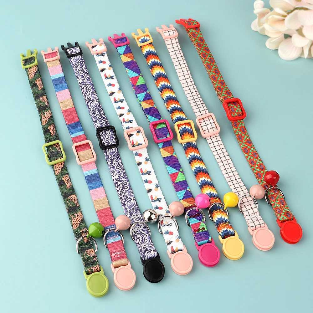 ute Small Dog Cat Collar With Bell Accessories Adjustable Nylon Pet Kitten Puppy Necklace Collars For Chihuahua Pets Supplies LL250716