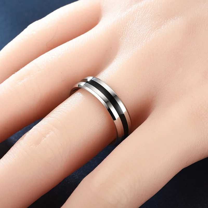 Simple Classic Alliance Wedding Rings Stainless Steel Couple Rings Anniversary Valentines Day Gift Custom engraving name S250716