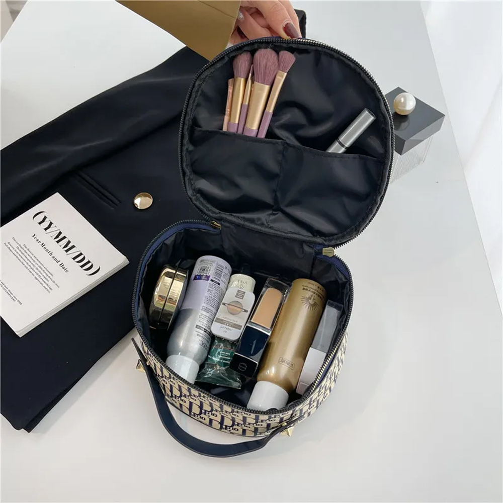 Makeup bag Free Shipping Designer Cosmetic Bag Vanity Bag New Double Pull Head Fashion Large Capacity Cosmetic Bag Female Storage Travel Handheld Wash