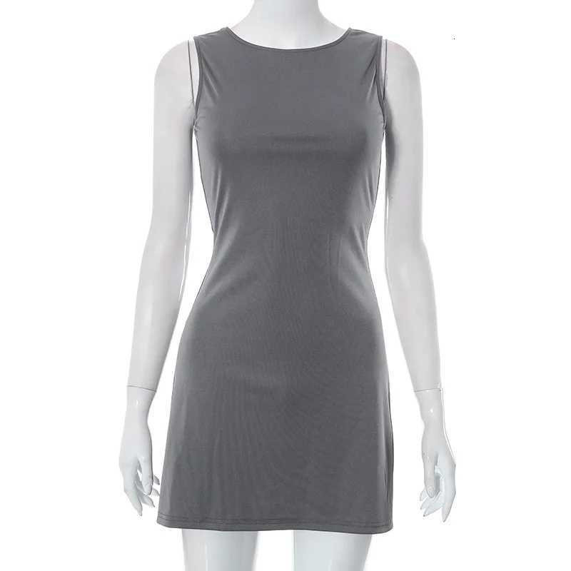 Woman Dress Sleeveless Knit Slim A-Line Female O-Neck Sleeveless Mini Dresses Sheath 2024 Summer Clothing Streetwear Y2K Qtraf2411 R250716