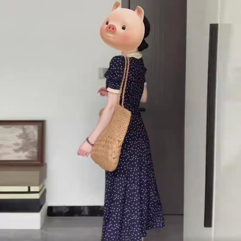 2025 French Style High-End Early Autumn Polka Dot Dress for Women New Summer Beach Vacation Elegant and Decent Long