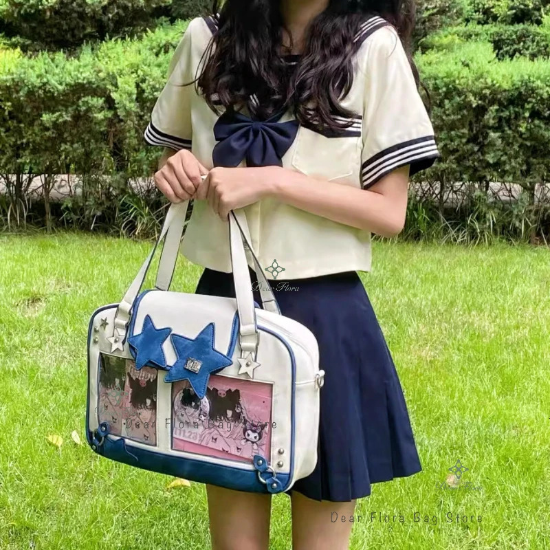 Y2K Trendy Star Ita Bag Lolita Girl Transparent Pocket Fashion Crossbody Bag Womens DIY Display Shoulder Bag Cute Purse Handbag 250714