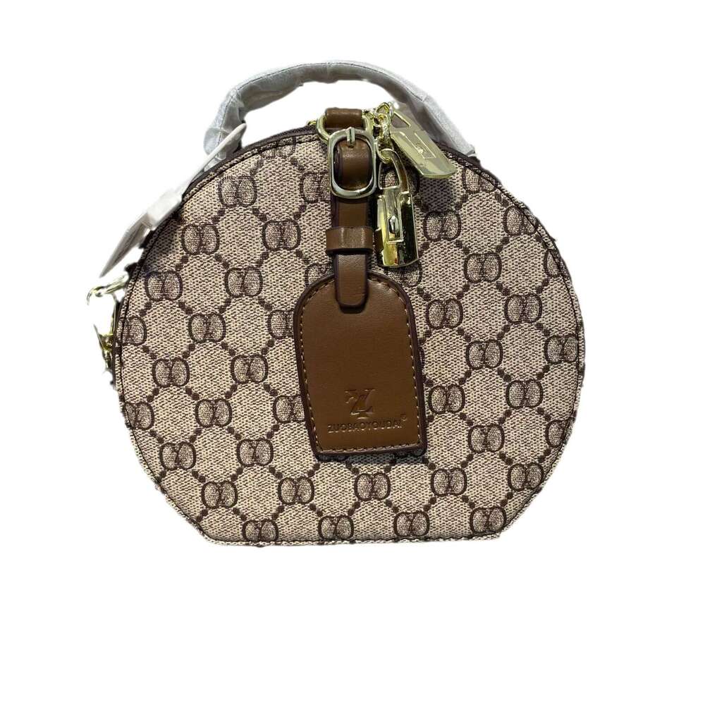 Fashion 2025 New Single Shoulder Women's Niche Brand High-End Vintage Crossbody Round Cake Bag Light Luxury