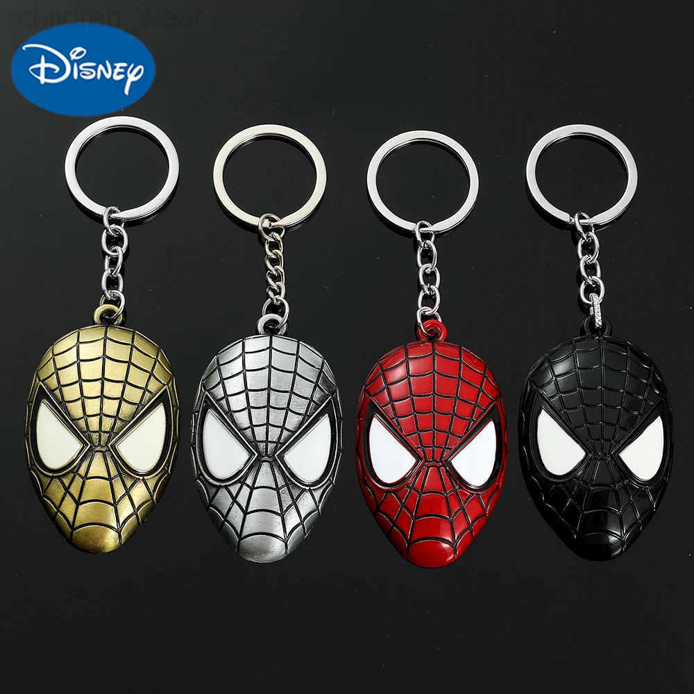 Disney Marvel Spiderman Keychain Y2k Anime Avengers Alloy Spider Mask Keyrings Boys Mens Pendant Key Chain Accessories Gift W20250716