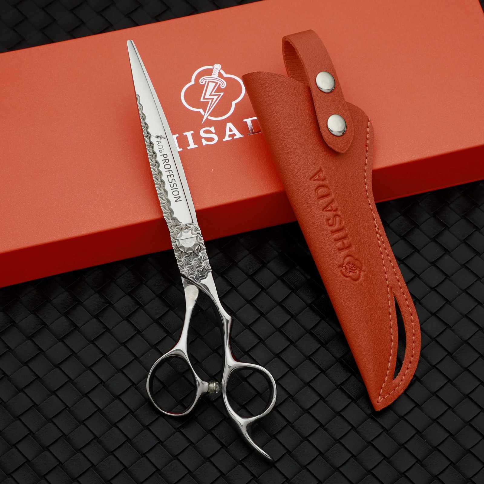 7.0 inch HISADA Professional Barber Scissors Hair Cutting Machine VG10 Material Hairdressing Scissors Hair Scissors W250716