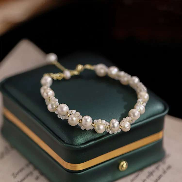 100% Natural Freshwater Pearl Elegant Cat Feet 14K Gold Filled Ladies Charm Bracelet Promotion Jewelry For Women Gifts 250712