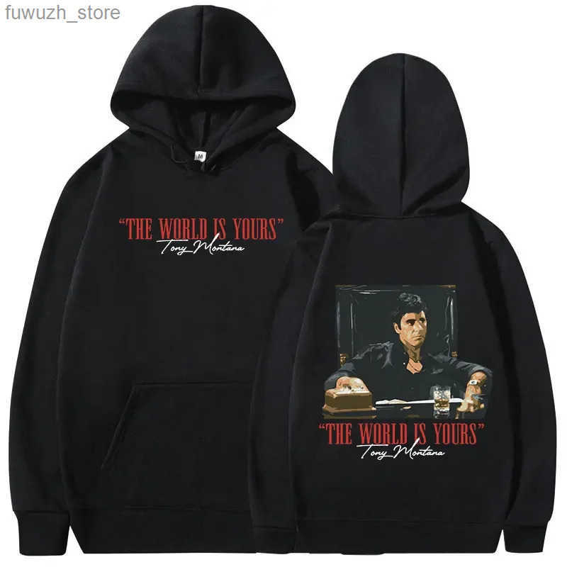 Classic Scarface movie mens and womens hoodies retro gothic pullovers sweatshirts the world is your Tony Montana L250716