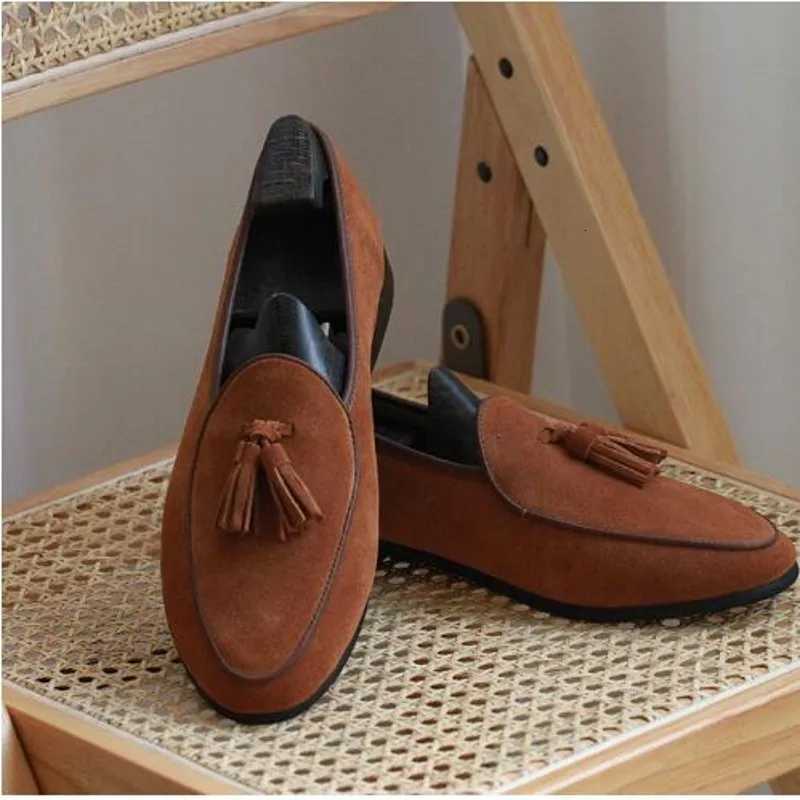 2025 Summer Mens Casual Shoes Fashion Slip-on Fishermen Flats Sheepskin Lazy Shoes W250716