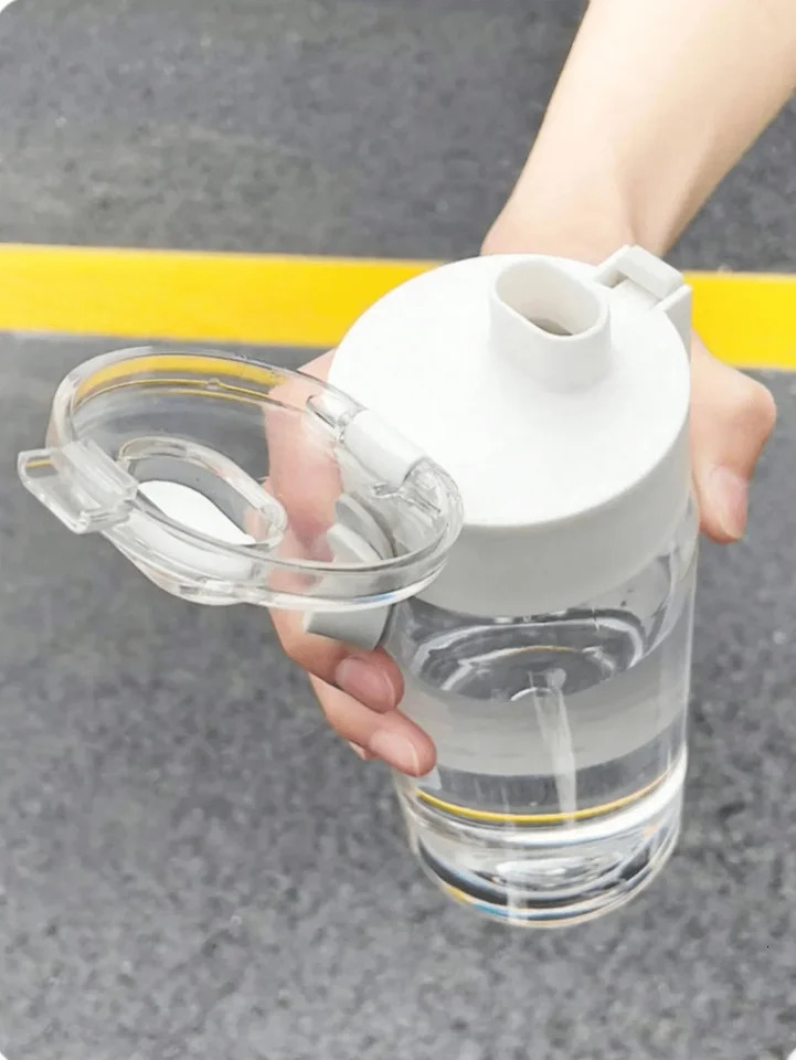1pc Portable Sports Fitness Large Capacity Transparent Cup Outdoor Travel Office Essential Water Bottle 250715