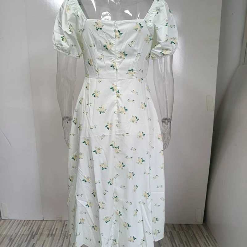 2024 New Small Fresh Floral Slim Fit Slit European and American Womens Clothing European and American Camisole Dress R250716
