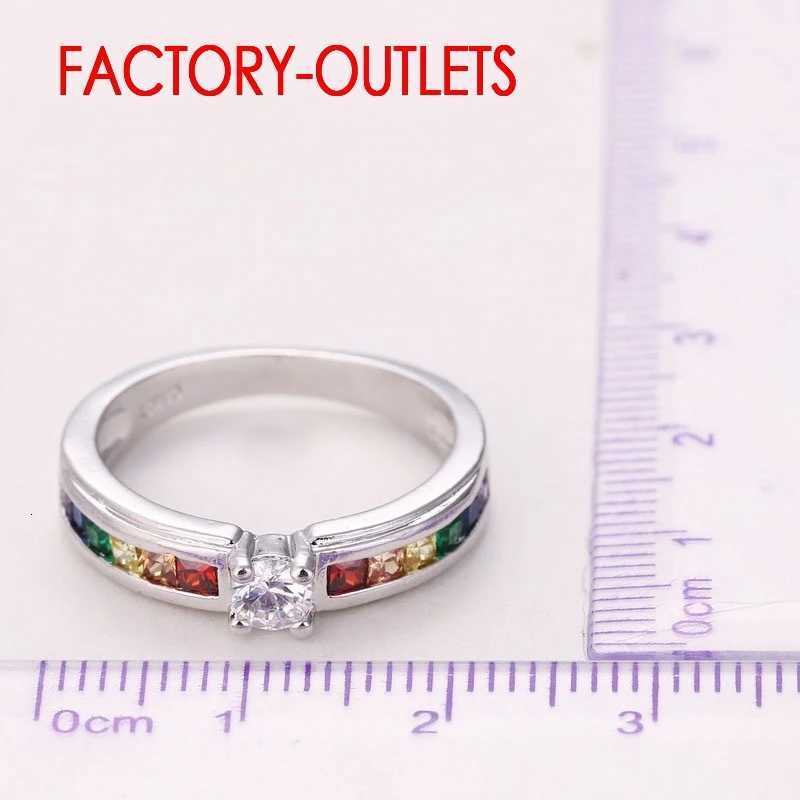 925 Sterling Silver Ring Fashion Jewelry Colourful Cubic Zirconia Tension Setting Women Girls Party Engagement Wholesale S250716