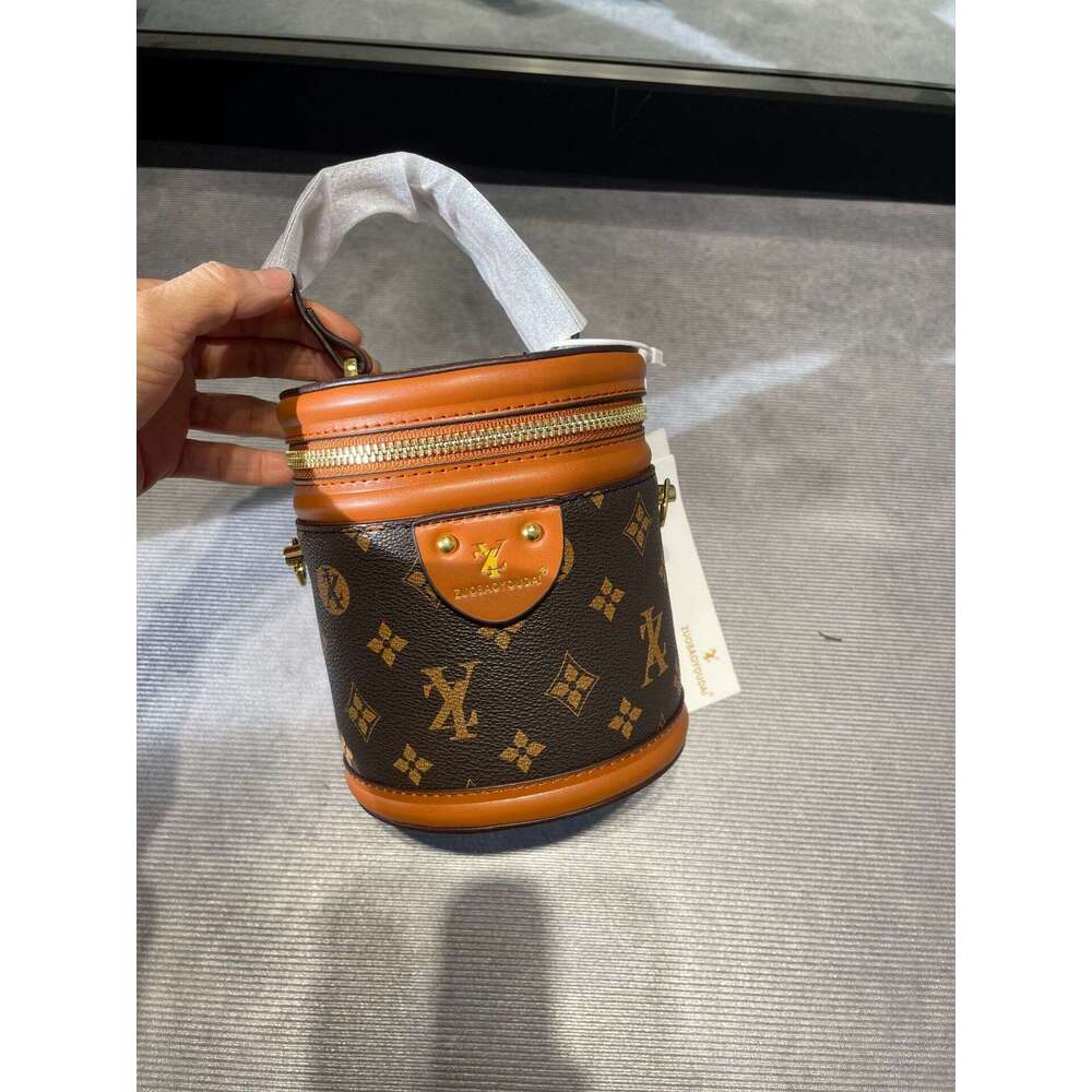 Fashion Silk Scarf Bucket 2025 Early Spring New Women's Bag Fortune Tube Old Flower Letter Handbag Niche Brand