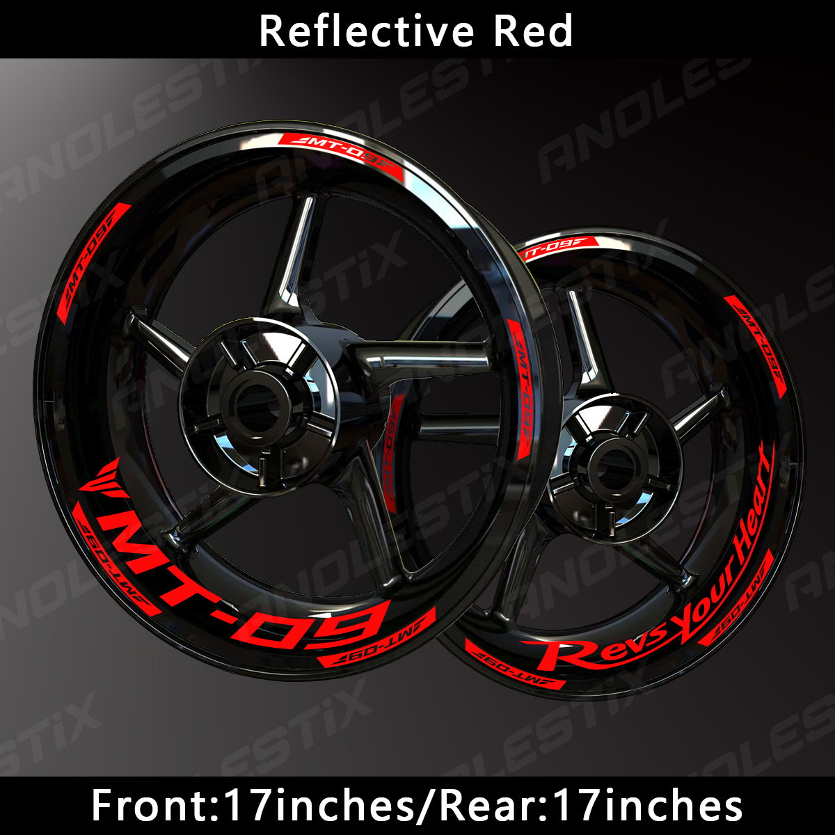 AnoleStix Reflective Motorcycle Wheel Sticker Hub Decal Rim Stripe Tape For YAMAHA MT-09 MT09