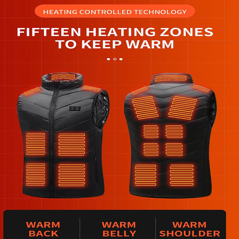 21 Heated Vest Zones Electric Heated Jackets Men Women Sportswear Heated Coat Graphene Heat Coat USB Heating Jacket For Camping 250716