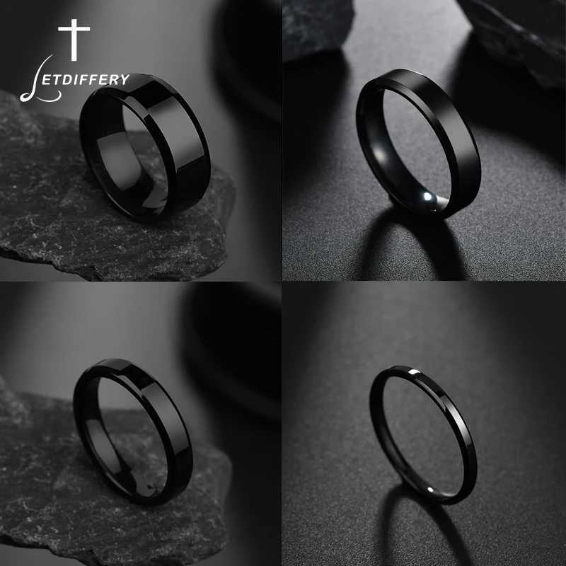 Letdiffery Simple Smooth 4/6/8mm Couple Rings Stainless Steel for Women Men Lovers Rings Jewelry Gifts Dropshipping S250716